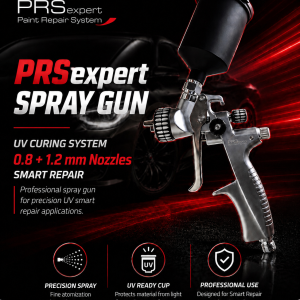 PRSexpert Paint Spray Gun UV Curing System — 0.8 + 1.2 mm Nozzles, Smart Repair